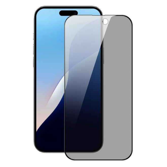 Dux Ducis - iPhone 16 Pro Schutzglas - aus gehärtetem Glas - mit Sichtschutz - Privacy - schwarz