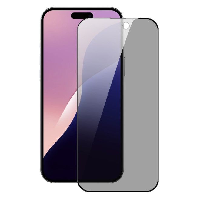 Dux Ducis - iPhone 16 Pro Max Schutzglas - aus gehärtetem Glas - mit Sichtschutz - Privacy - schwarz