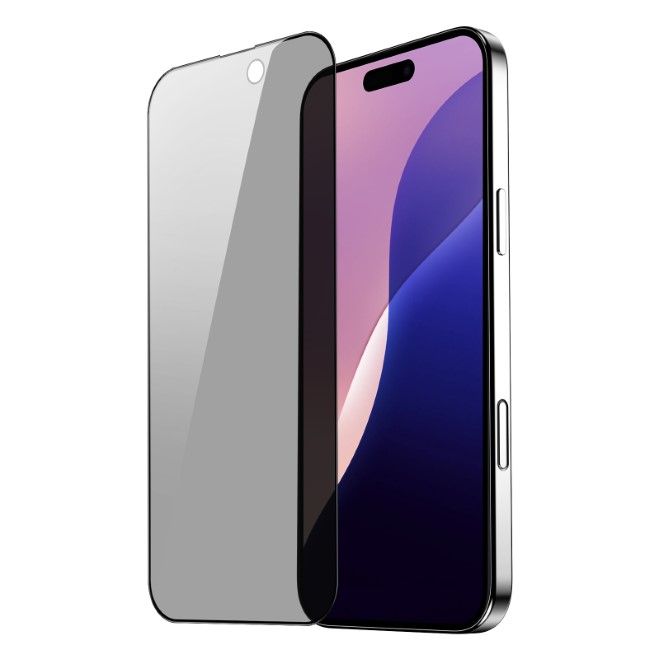 Dux Ducis - iPhone 16 Pro Max Schutzglas - aus gehärtetem Glas - mit Sichtschutz - Privacy - schwarz