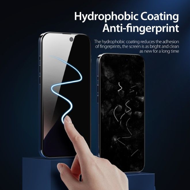 Dux Ducis - iPhone 16 Pro Max Schutzglas - aus gehärtetem Glas - mit Sichtschutz - Privacy - schwarz