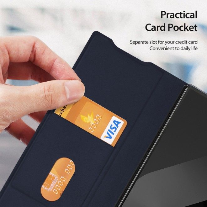 Dux Ducis - Samsung Galaxy Z Fold6 Hülle - Leder Case mit Pen Halterung - Bril Series - blau