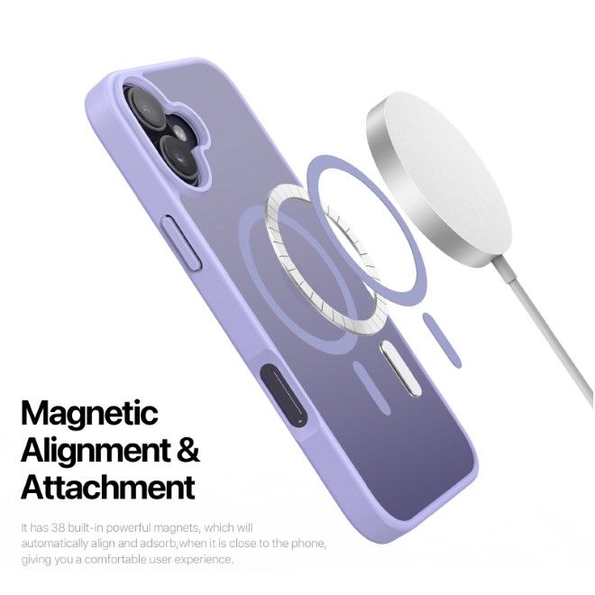 Dux Ducis - iPhone 16 Plus Hülle - TPU und PC Hardcase - MagSafe kompatibel - Yind Series - hellpurpur