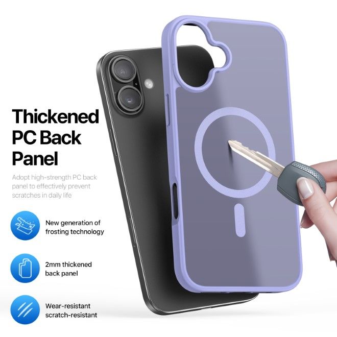 Dux Ducis - iPhone 16 Plus Hülle - TPU und PC Hardcase - MagSafe kompatibel - Yind Series - hellpurpur