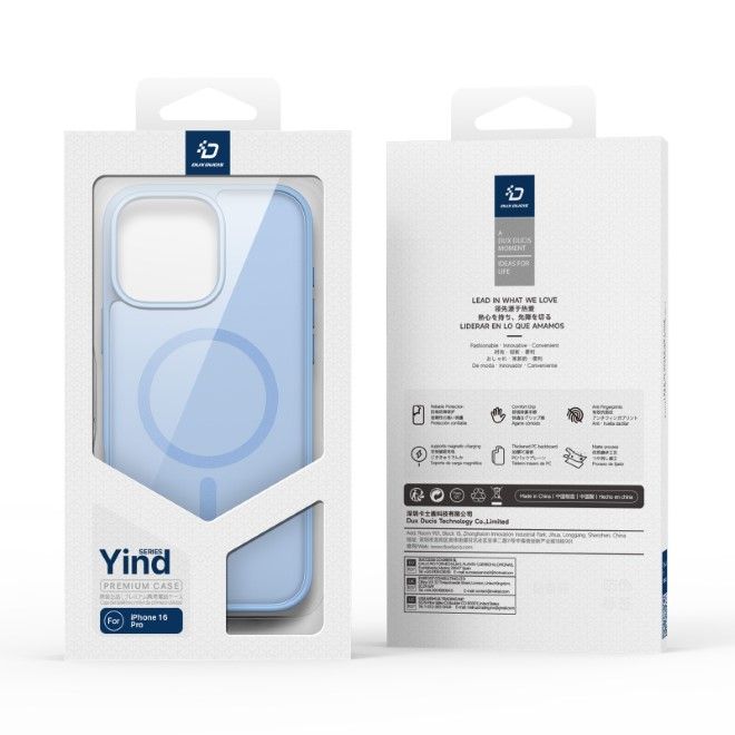 Dux Ducis - iPhone 16 Pro Hülle - TPU und PC Hardcase - MagSafe kompatibel - Yind Series - hellblau