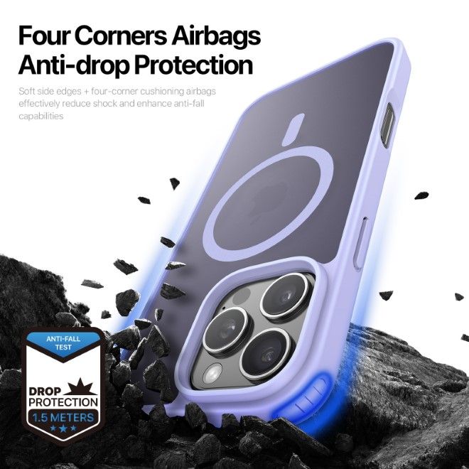 Dux Ducis - iPhone 16 Pro Hülle - TPU und PC Hardcase - MagSafe kompatibel - Yind Series - hellpurpur