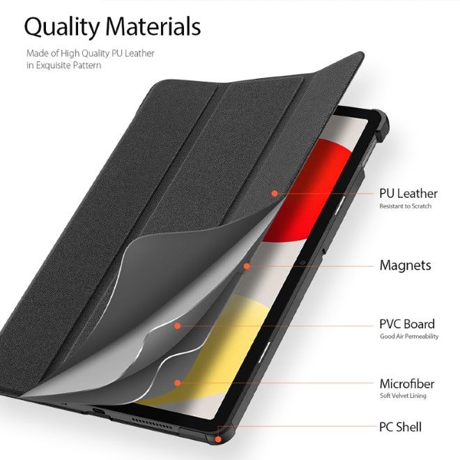 Dux Ducis - Xiaomi Redmi Pad SE 8.7 Hülle - Leder Smart Flip Case - Domo Series - schwarz
