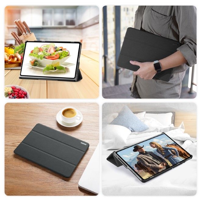 Dux Ducis - Lenovo Tab Plus 11.5 Hülle - Leder Smart Flip Case - Domo Series - schwarz