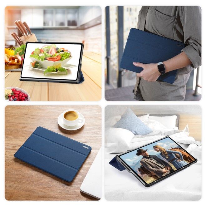 Dux Ducis - Lenovo Tab Plus 11.5 Hülle - Leder Smart Flip Case - Domo Series - blau