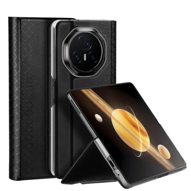Dux Ducis - Honor Magic V3 Hülle - Leder Case mit Pen Halterung - Bril Series - schwarz