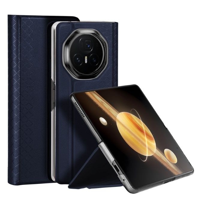 Dux Ducis - Honor Magic V3 Hülle - Leder Case mit Pen Halterung - Bril Series - blau