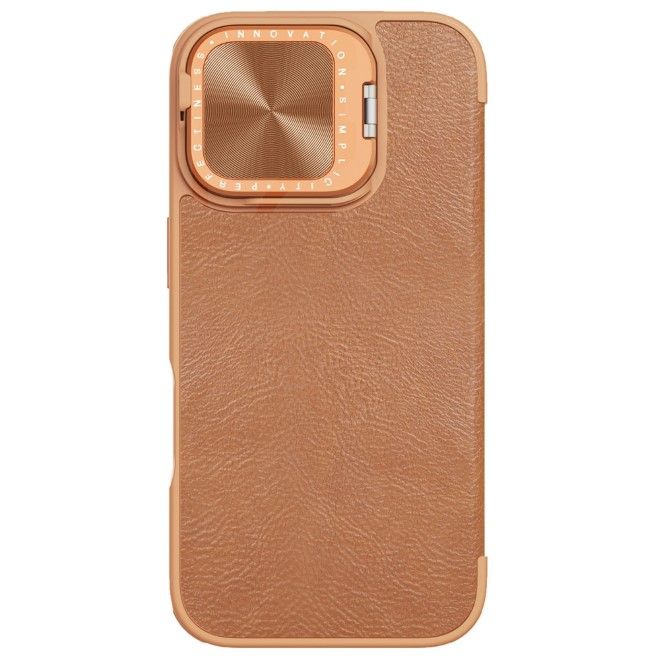 Nillkin - iPhone 16 Hülle - Leder Book Case - Qin Prop Series - braun