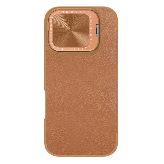 Nillkin - iPhone 16 Pro Hülle - Leder Book Case - Qin Prop Series - braun
