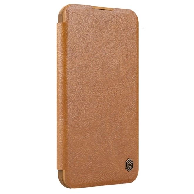 Nillkin - iPhone 16 Pro Max Hülle - Leder Book Case - Qin Prop Series - braun