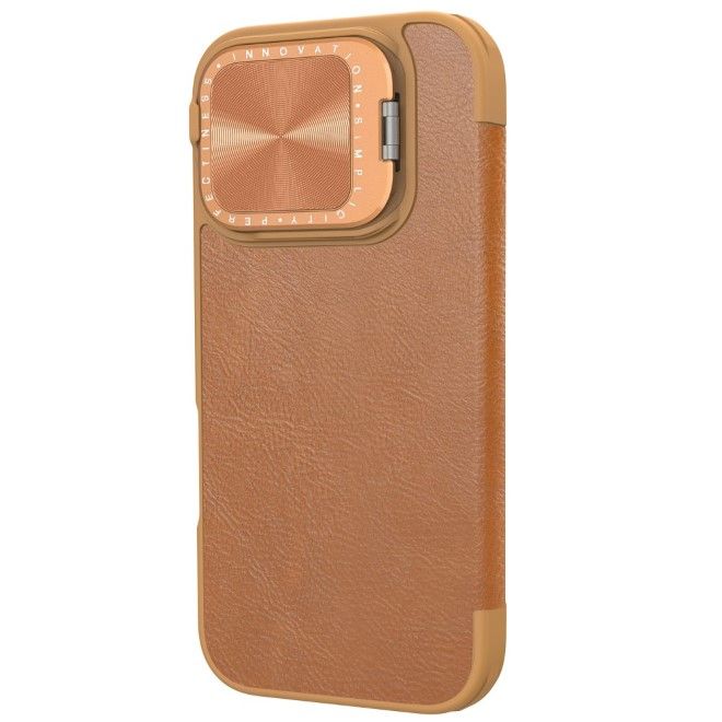 Nillkin - iPhone 16 Pro Max Hülle - Leder Book Case - Qin Prop Series - braun