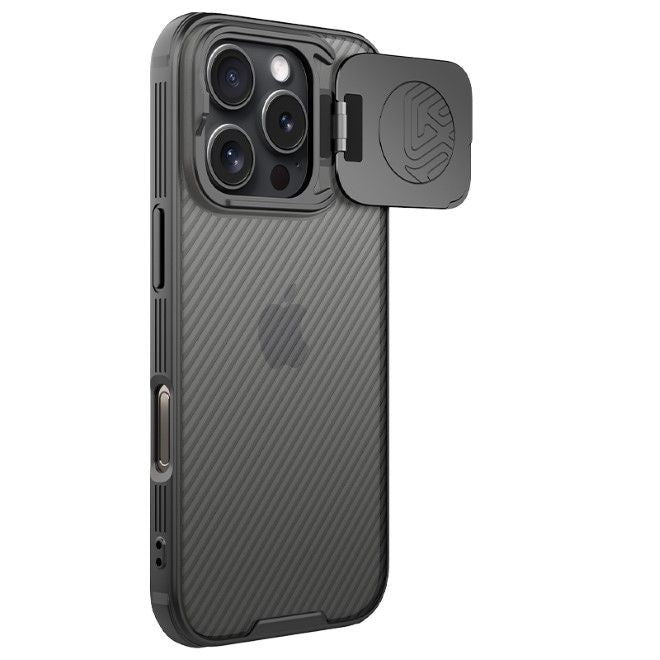 Nillkin - iPhone 16 Pro Hülle - Kunststoff Hardcase - Camshield Prop Series - transparent/schwarz