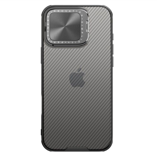 Nillkin - iPhone 16 Pro Max Hülle - Kunststoff Hardcase - Camshield Prop Series - transparent/schwarz