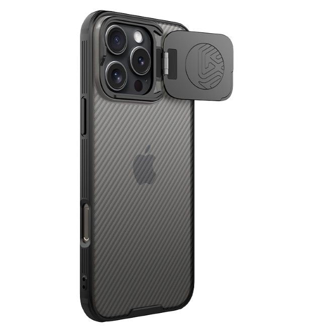 Nillkin - iPhone 16 Pro Max Hülle - Kunststoff Hardcase - Camshield Prop Series - transparent/schwarz