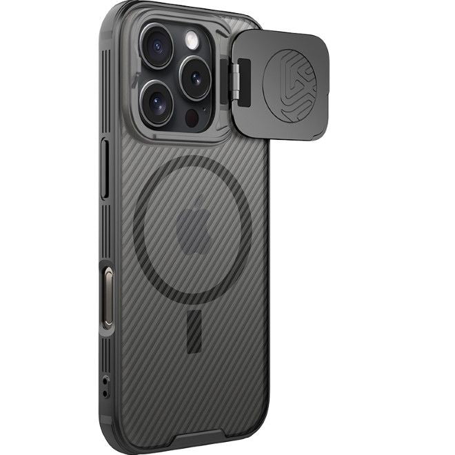 Nillkin - iPhone 16 Pro Hülle - Kunststoff Hardcase - Camshield Prop Magnetic Series - transparent/schwarz