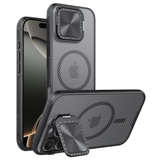 Nillkin - iPhone 16 Pro Max Hülle - Kunststoff Hardcase - Camshield Prop Magnetic Series - transparent/schwarz
