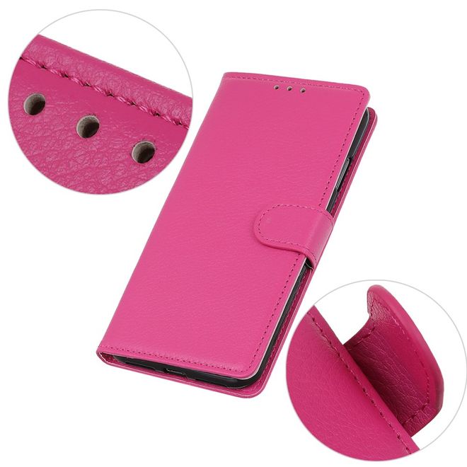 Xiaomi Poco F6 Pro 5G Handy Hülle - Litchi Leder Bookcover Series - pink