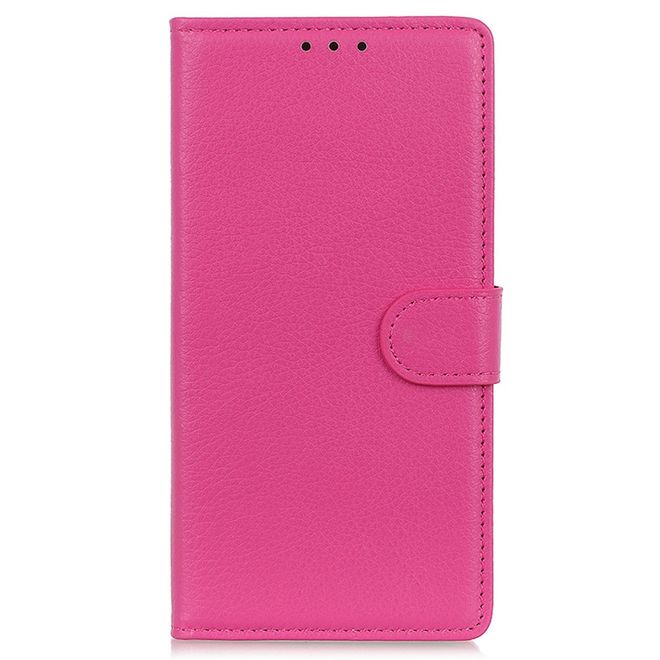 Xiaomi Poco F6 Pro 5G Handy Hülle - Litchi Leder Bookcover Series - pink