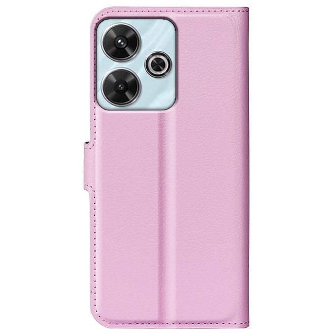 Xiaomi Redmi 13 5G / 13 4G / Note 13R 5G / Poco M6 4G Handy Hülle - Litchi Leder Bookcover Series - rosa