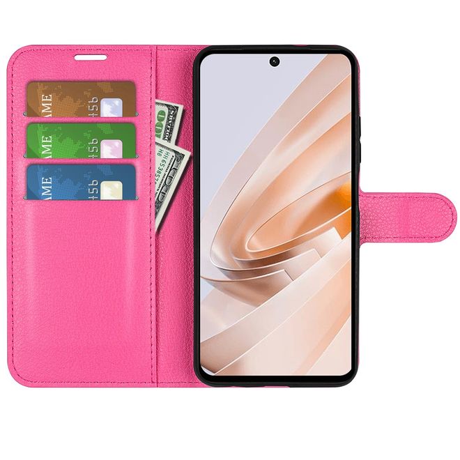Xiaomi Redmi 13 5G / 13 4G / Note 13R 5G / Poco M6 4G Handy Hülle - Litchi Leder Bookcover Series - pink