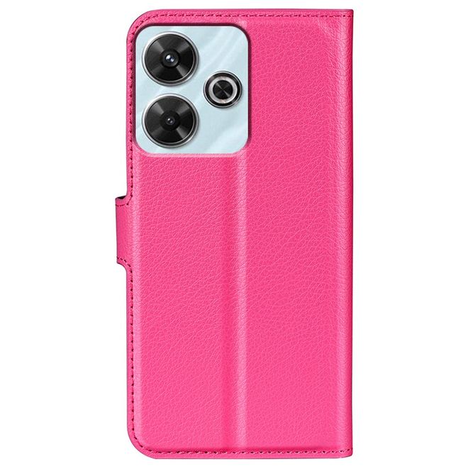 Xiaomi Redmi 13 5G / 13 4G / Note 13R 5G / Poco M6 4G Handy Hülle - Litchi Leder Bookcover Series - pink