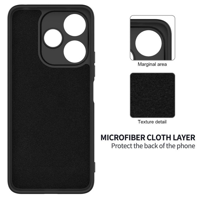 Xiaomi Redmi 13 5G / 13 4G / Note 13R 5G / Poco M6 4G Handy Hülle - Softcase - Liquid Silicone Series - schwarz
