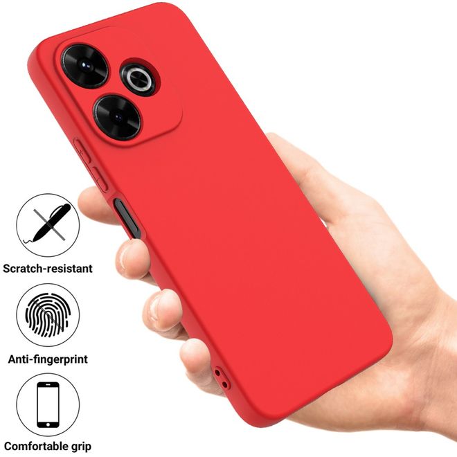 Xiaomi Redmi 13 5G / 13 4G / Note 13R 5G / Poco M6 4G Handy Hülle - Softcase - Liquid Silicone Series - rot