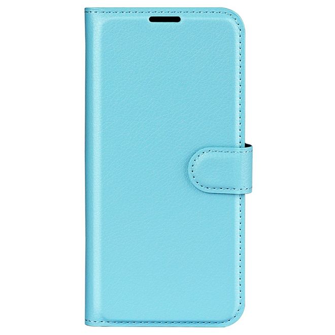 Motorola Moto G85 5G Handy Hülle - Litchi Leder Bookcover Series - blau