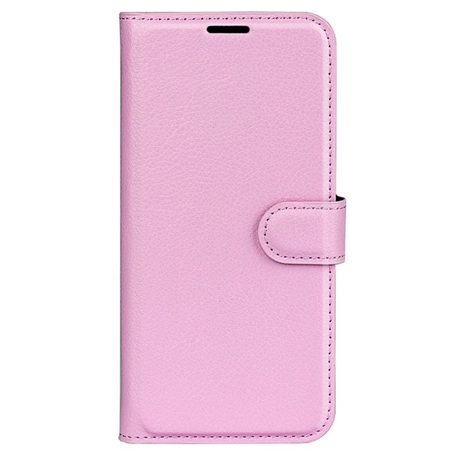 Motorola Moto G85 5G Handy Hülle - Litchi Leder Bookcover Series - rosa