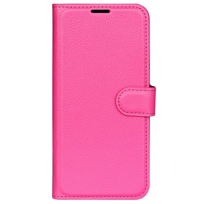 Motorola Moto G85 5G Handy Hülle - Litchi Leder Bookcover Series - pink