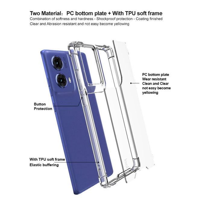 Imak - Motorola Moto G85 5G Handy Hülle - robustes Hardcase - transparent