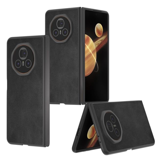 Honor Magic V3 Handy Hülle - Classic II Leder Bookcover Series - schwarz