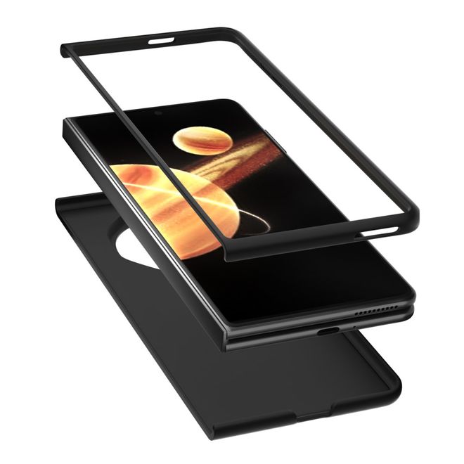 Honor Magic V3 Handy Hülle - Classic II Leder Bookcover Series - schwarz