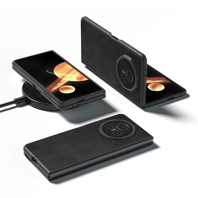 Honor Magic V3 Handy Hülle - Classic II Leder Bookcover Series - schwarz