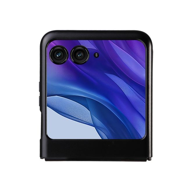 Motorola Razr 50 5G Handy Hülle - Litchi Leder Hardcase Series - schwarz