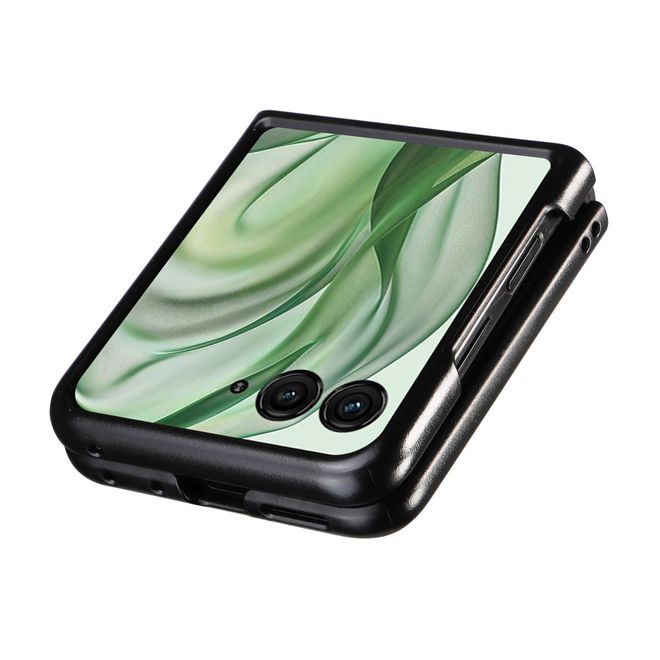 Motorola Razr 50 Ultra 5G Handy Hülle - Litchi Leder Hardcase Series - schwarz