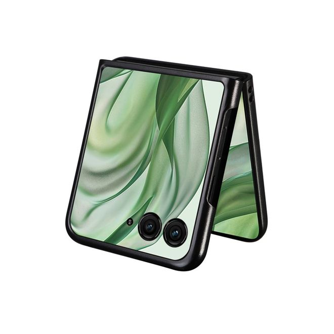 Motorola Razr 50 Ultra 5G Handy Hülle - Litchi Leder Hardcase Series - schwarz