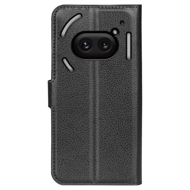 Nothing Phone (2a) / (2a) Plus Handy Hülle - Litchi Leder Bookcover Series - schwarz