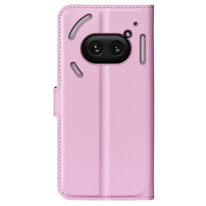Nothing Phone (2a) / (2a) Plus Handy Hülle - Litchi Leder Bookcover Series - rosa