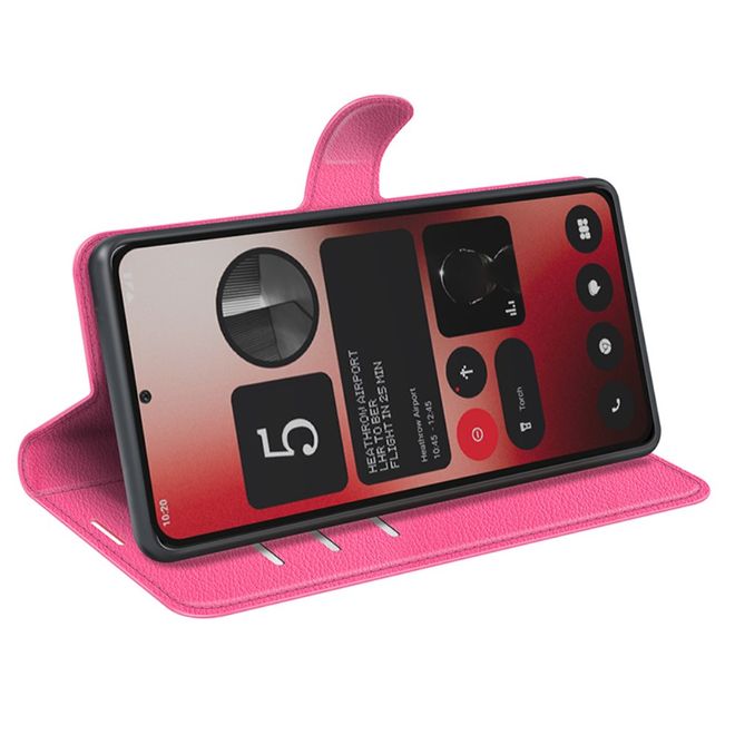 Nothing Phone (2a) / (2a) Plus Handy Hülle - Litchi Leder Bookcover Series - pink