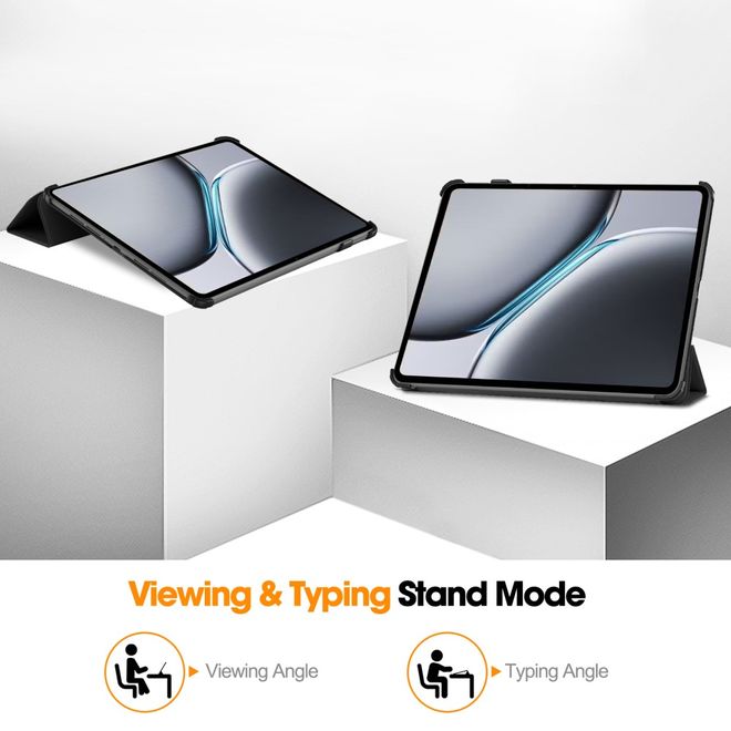 OnePlus Pad 2 Leder Hülle - dreifach faltbar - schwarz