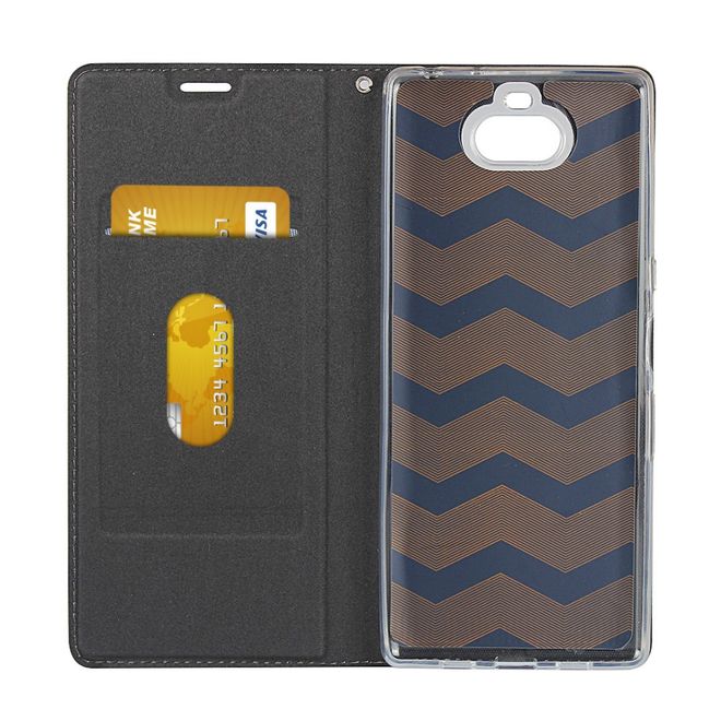 Sony Xperia 10 Plus Handy Hülle - Classic II Leder Bookcover Series - schwarz