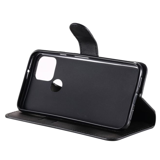 Google Pixel 5 Handy Hülle - Classic II Leder Bookcover Series - schwarz