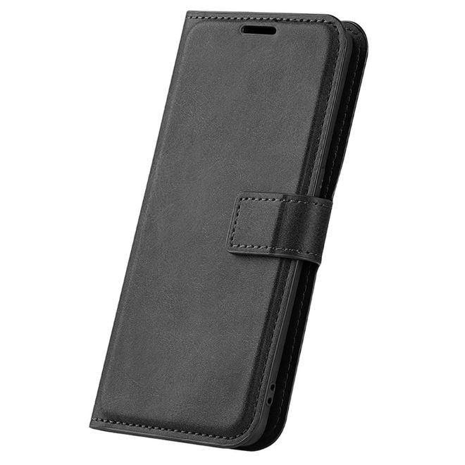 iPhone 16 Pro Handy Hülle - Classic II Leder Bookcover Series - schwarz