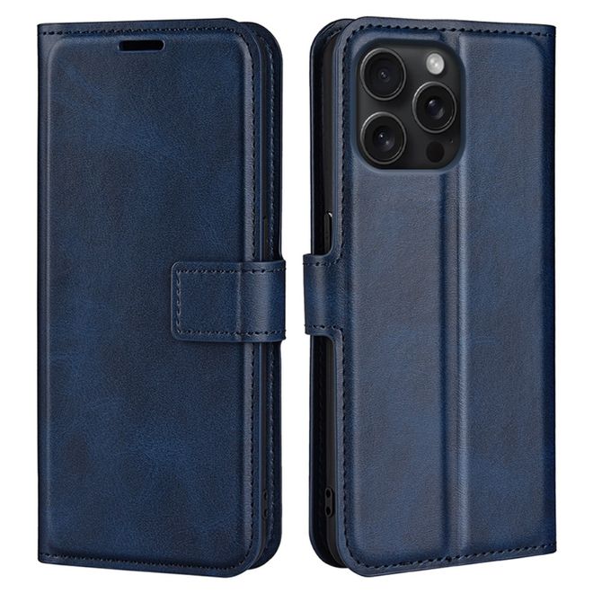 iPhone 16 Pro Phone Case - Classic II Leather Bookcover Series - Blue