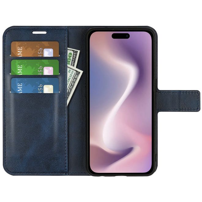 iPhone 16 Pro Phone Case - Classic II Leather Bookcover Series - Blue