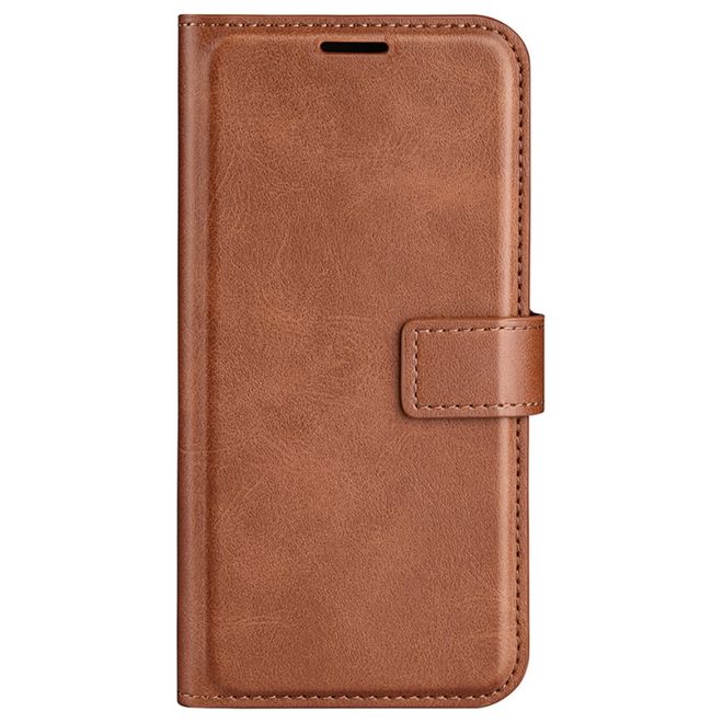 iPhone 16 Pro Handy Hülle - Classic II Leder Bookcover Series - hellbraun